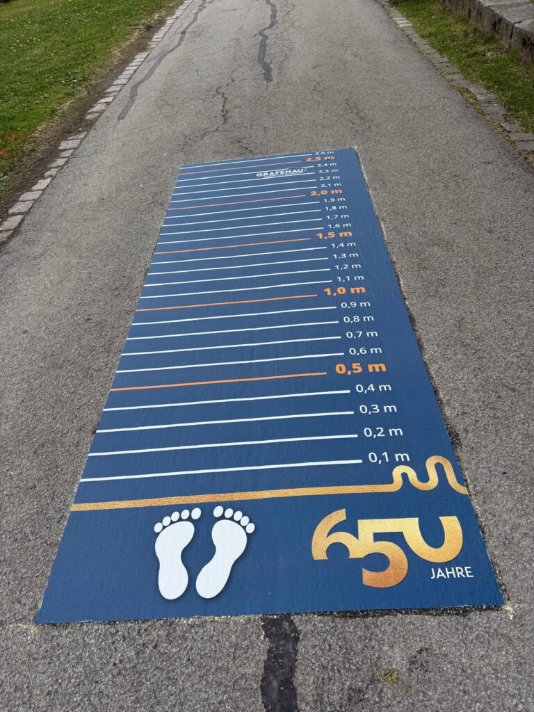 Kinderhüpfspiel auf Asphalt