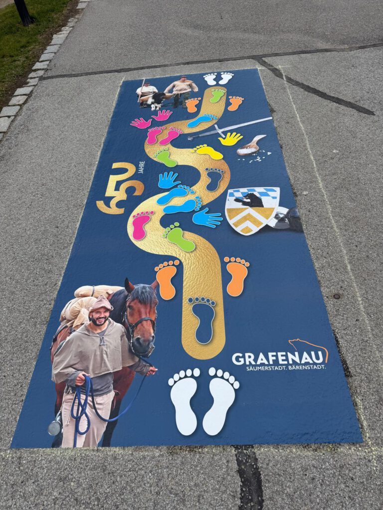 Kinderhüpfspiel auf Asphalt
